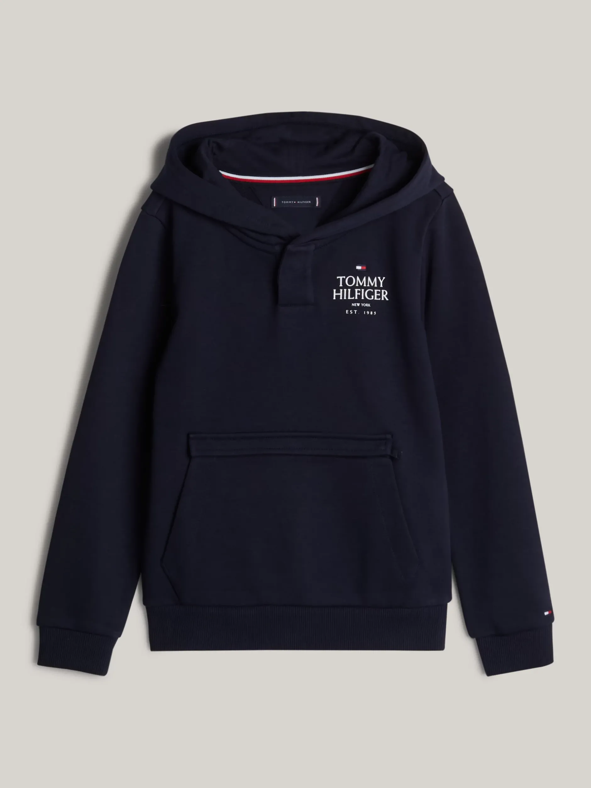 Bluzy Dresowe I Z Kapturem*Tommy Hilfiger Adaptive Bluza Z Kapturem I Wyhaftowanym Logo DESERT SKY