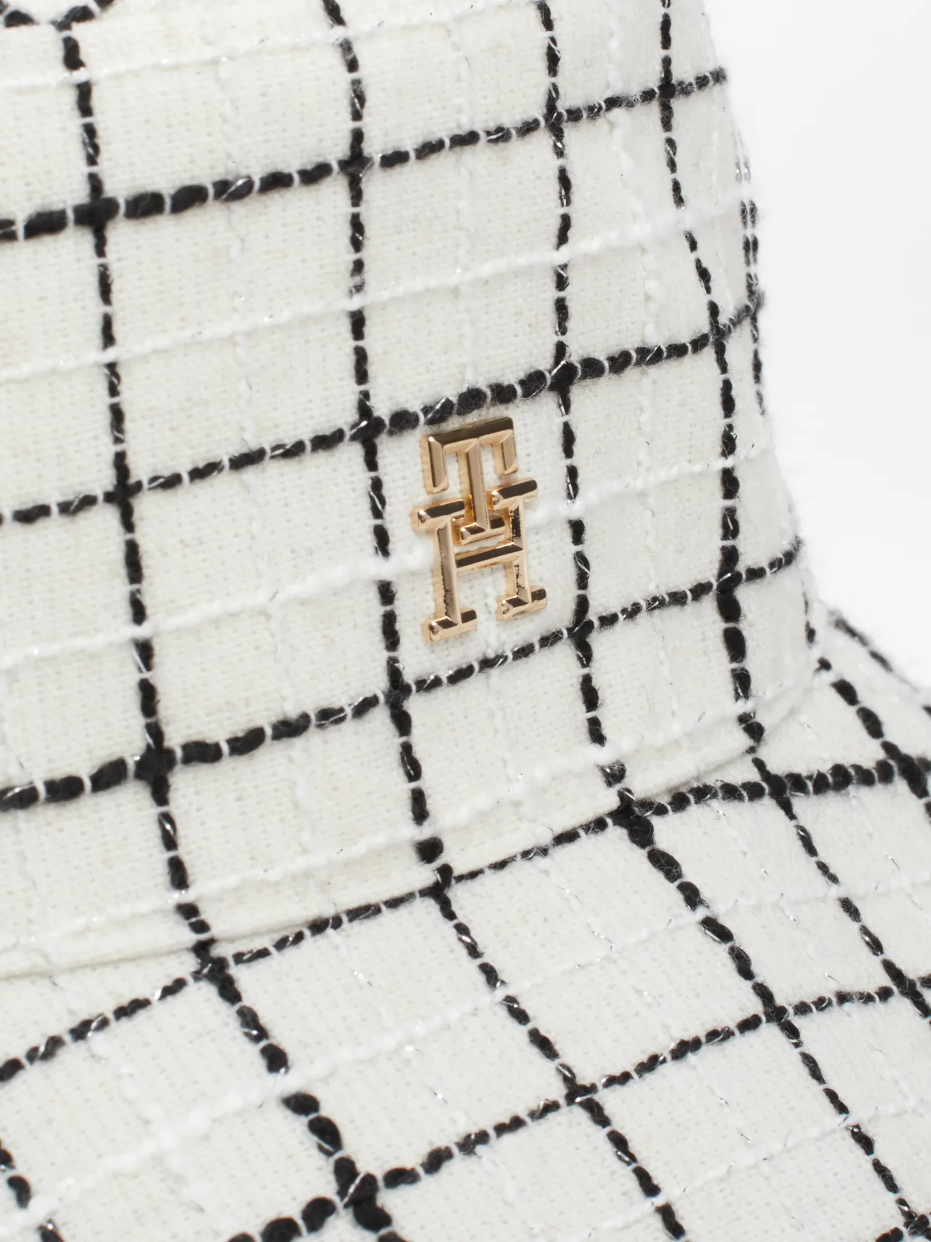 Czapki I Szaliki*Tommy Hilfiger Żakardowy Kapelusz Rybacki Z Domieszką Wełny ANCIENT WHITE