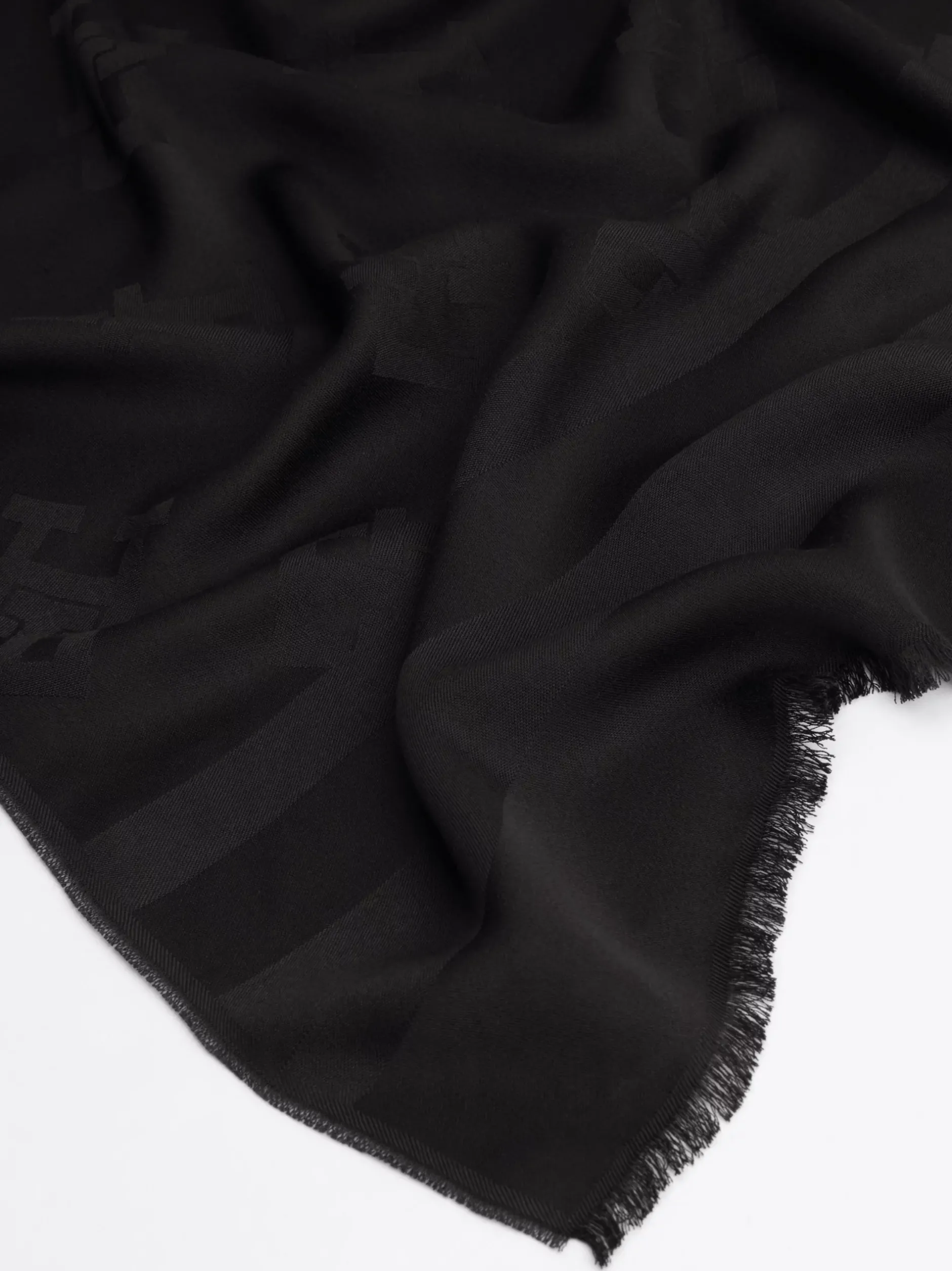 Szaliki|Szaliki*Tommy Hilfiger Żakardowy Szal Z Monogramem TH BLACK