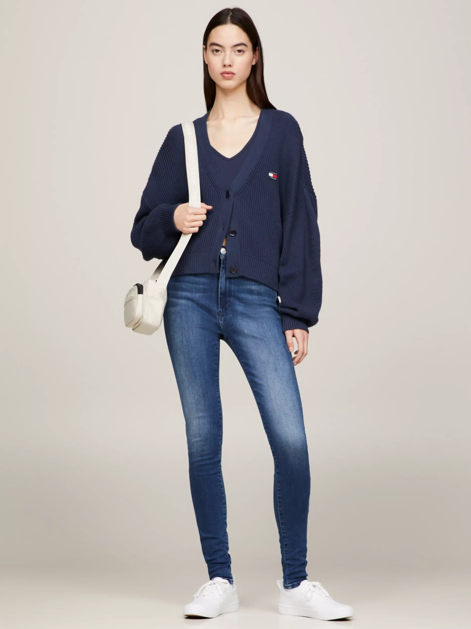 Jeansy*Tommy Hilfiger Bardzo Obcisłe Jeansy Sylvia Z Wysokim Stanem NEW NICEVILLE MID BLUE STRETCH