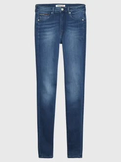Jeansy*Tommy Hilfiger Bardzo Obcisłe Jeansy Sylvia Z Wysokim Stanem NEW NICEVILLE MID BLUE STRETCH