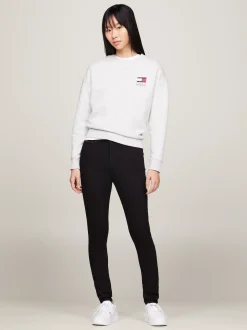 Jeansy*Tommy Hilfiger Bardzo Obcisłe Jeansy Sylvia Z Wysokim Stanem STATEN BLACK STRETCH