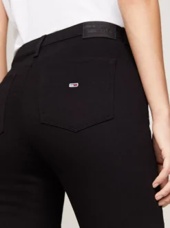 Jeansy*Tommy Hilfiger Bardzo Obcisłe Jeansy Sylvia Z Wysokim Stanem STATEN BLACK STRETCH