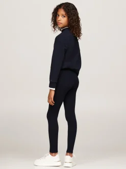 Spodnie, Szorty I Spódnice*Tommy Hilfiger Bardzo Obcisłe Legginsy Z Logo W Stylu Varsity DESERT SKY