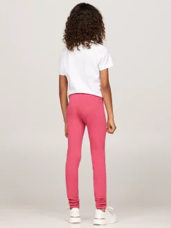 Spodnie, Szorty I Spódnice*Tommy Hilfiger Bardzo Obcisłe Legginsy Z Logo W Stylu Varsity HERITAGE PINK