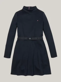Sukienki*Tommy Hilfiger Bardzo Wąska Sukienka Z Długim Rękawem DESERT SKY