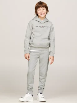 Bluzy Dresowe I Z Kapturem|Bluzy Dresowe I Z Kapturem*Tommy Hilfiger Bawełniana Bluza Essential Z Kapturem I Logo LIGHT GREY HEATHER