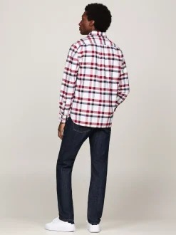 Koszule*Tommy Hilfiger Bawełniana Koszula W Kratę O Regularnym Kroju DEEP ROUGE / MULTI