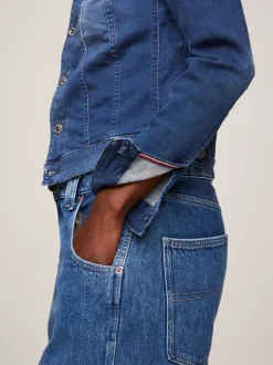 Kurtki & Płaszcze*Tommy Hilfiger Bawełniana Kurtka Jeansowa O Wąskim Kroju NEW NICEVILLE MID BLUE STRETCH