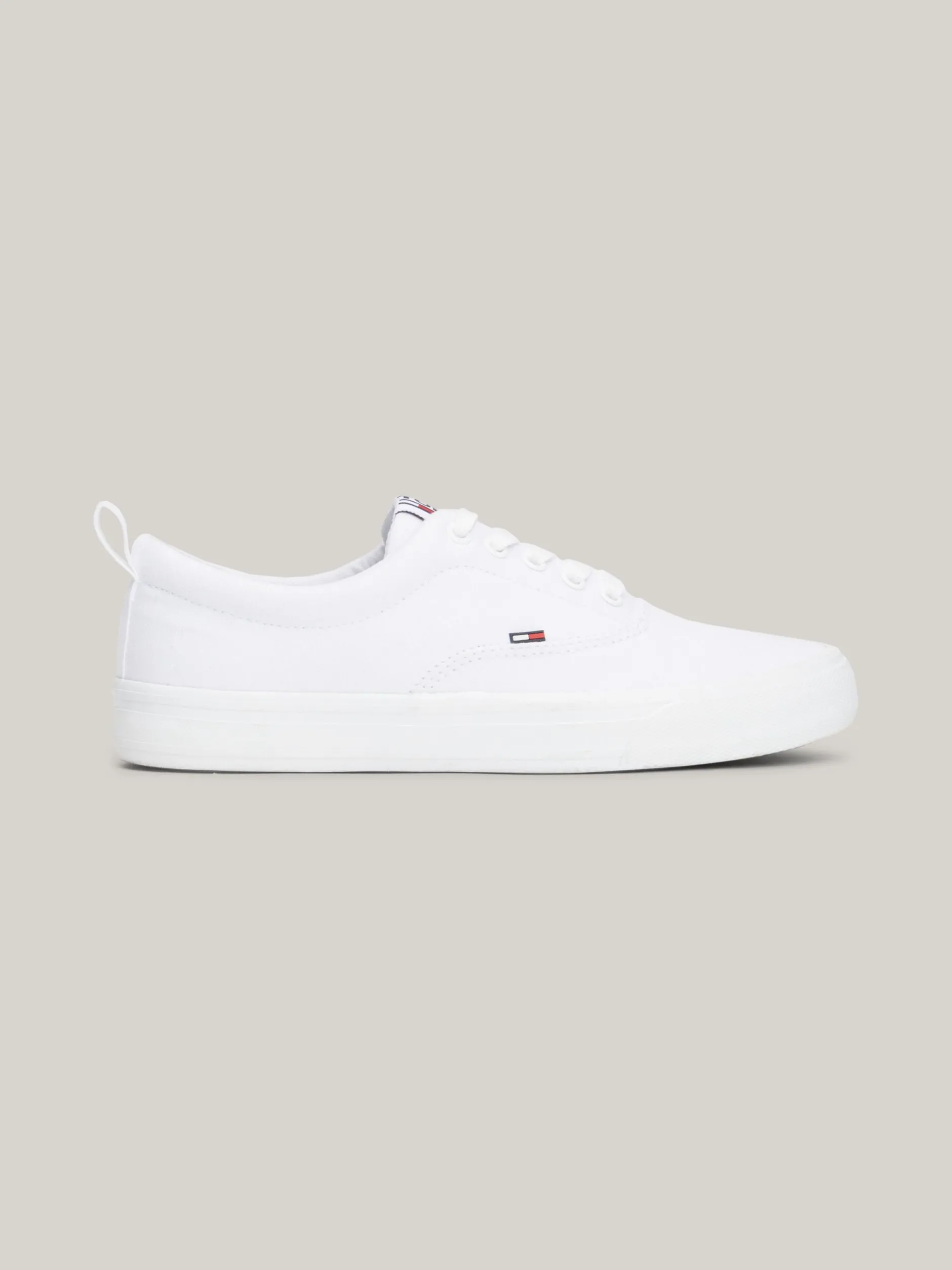 Sneakersy*Tommy Hilfiger Bawełniane Buty Sportowe Poniżej Kostki WHITE