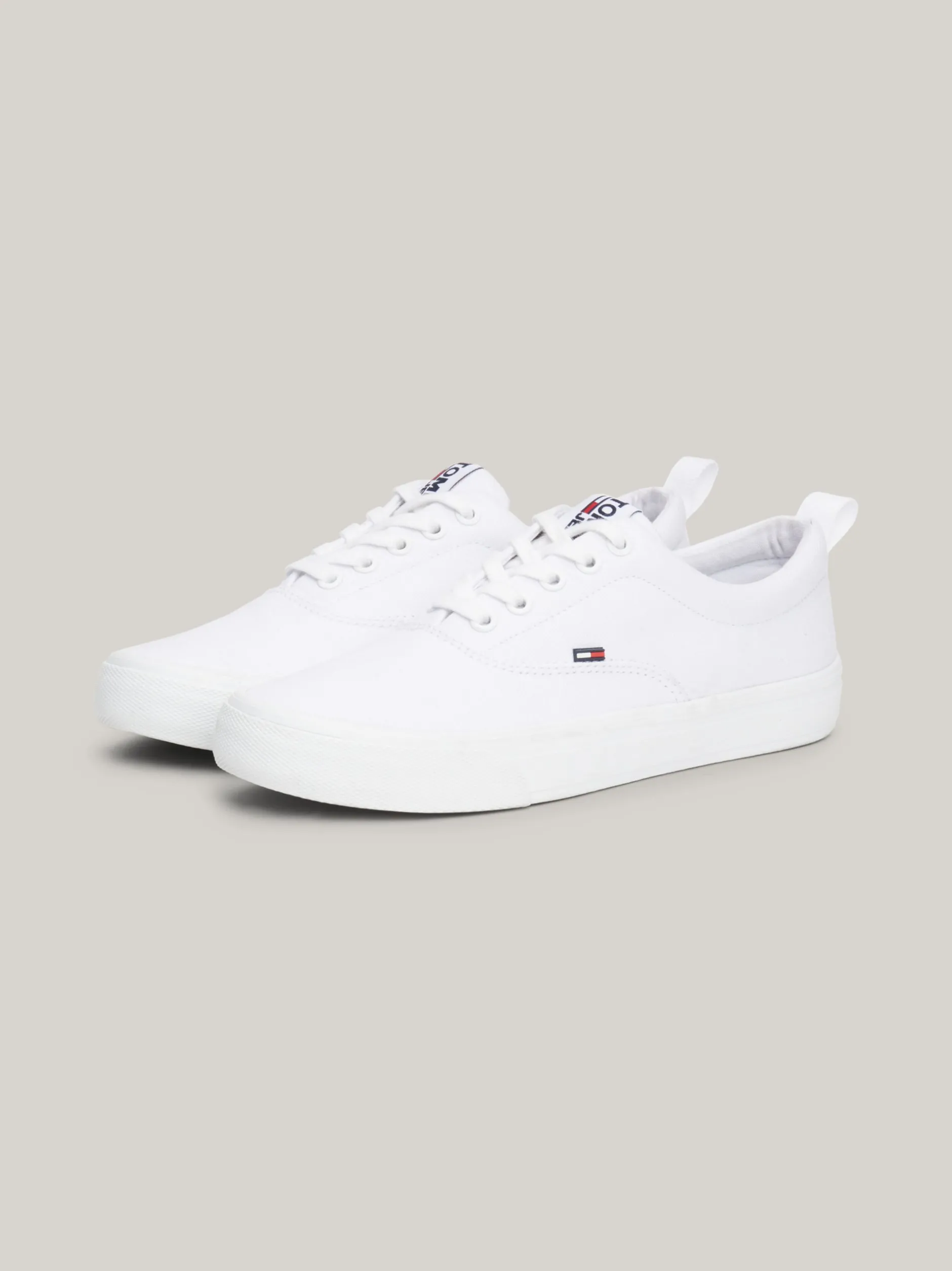 Sneakersy*Tommy Hilfiger Bawełniane Buty Sportowe Poniżej Kostki WHITE