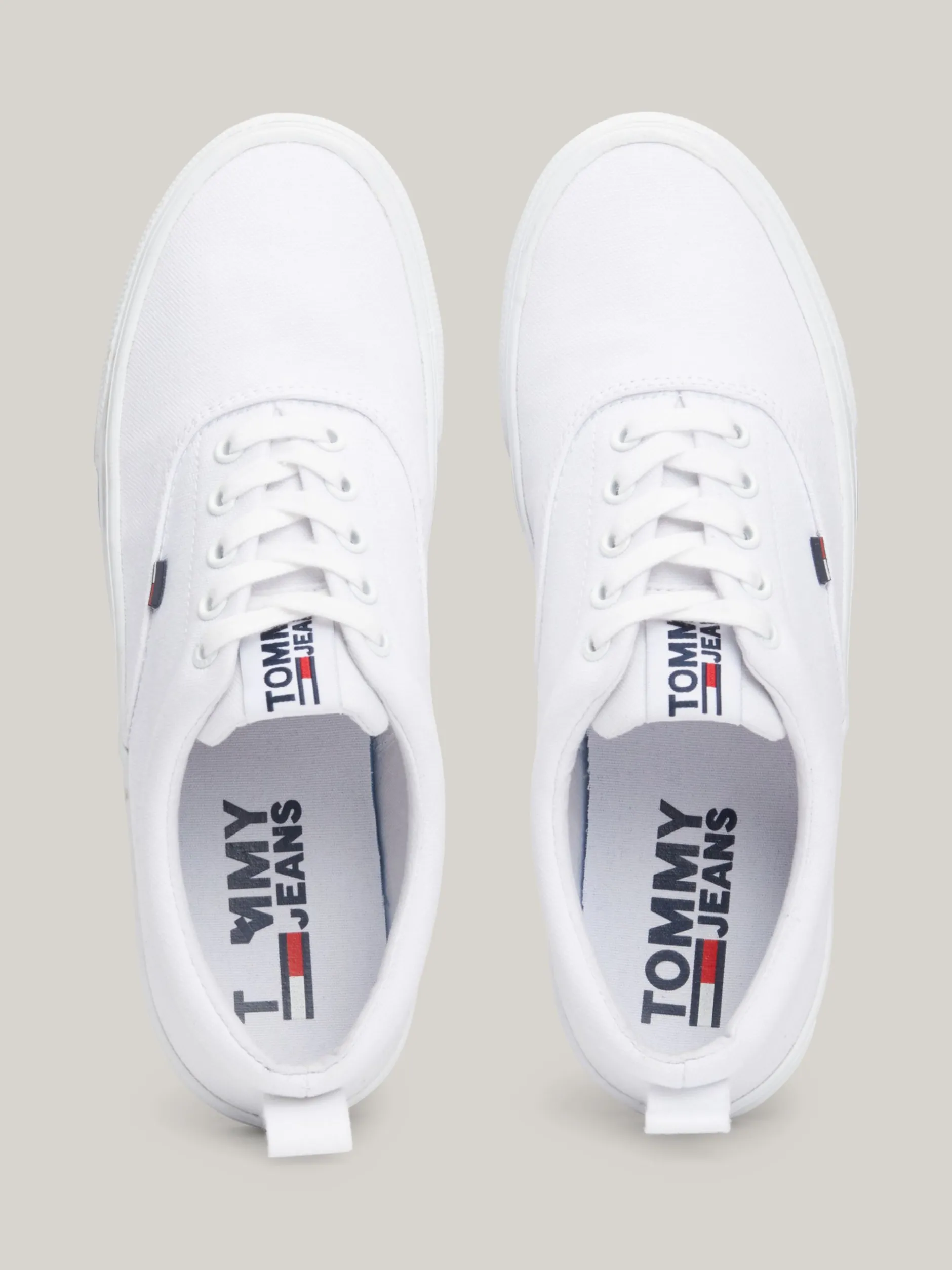 Sneakersy*Tommy Hilfiger Bawełniane Buty Sportowe Poniżej Kostki WHITE