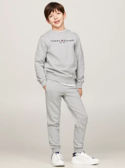 Spodnie, Szorty I Spódnice|Spodnie I Szorty*Tommy Hilfiger Bawełniane Joggery Essential Z Logo LIGHT GREY HEATHER