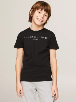 Topy I T-Shirty|T-Shirty I Koszulki Polo*Tommy Hilfiger Bawełniany T-shirt Essential Z Logo BLACK