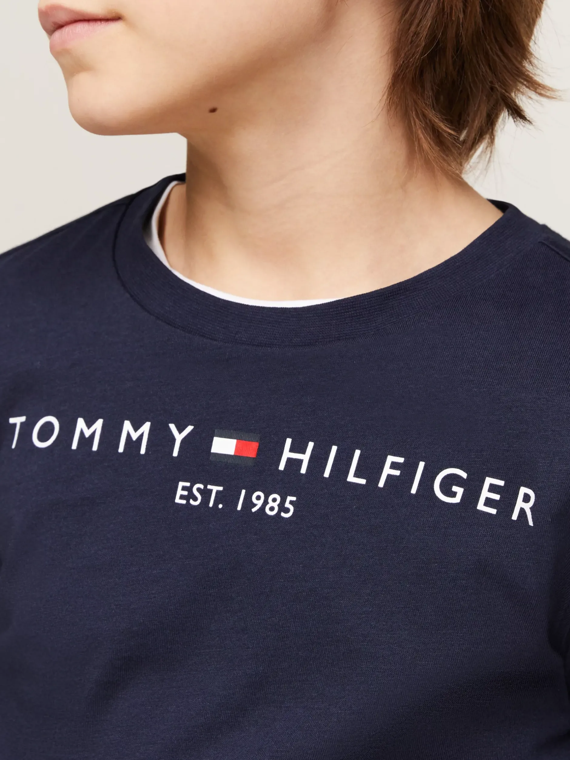 Topy I T-Shirty|T-Shirty I Koszulki Polo*Tommy Hilfiger Bawełniany T-shirt Essential Z Logo TWILIGHT NAVY