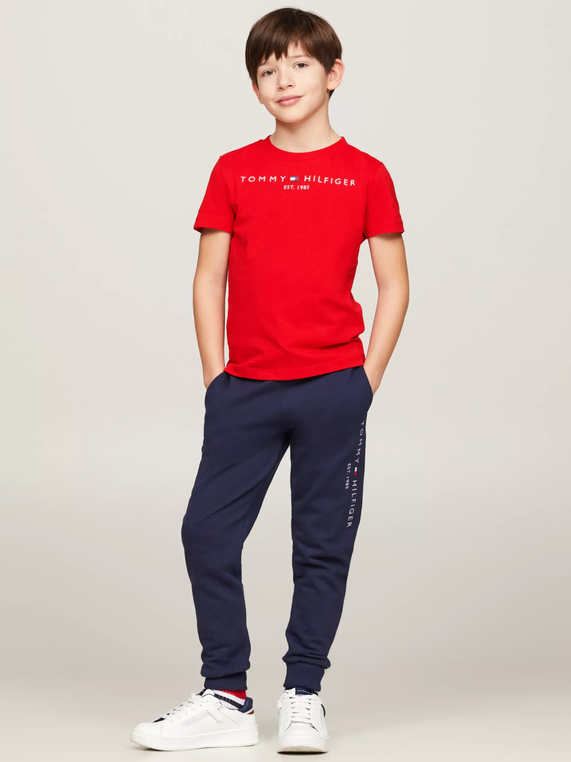 Topy I T-Shirty|T-Shirty I Koszulki Polo*Tommy Hilfiger Bawełniany T-shirt Essential Z Logo DEEP CRIMSON