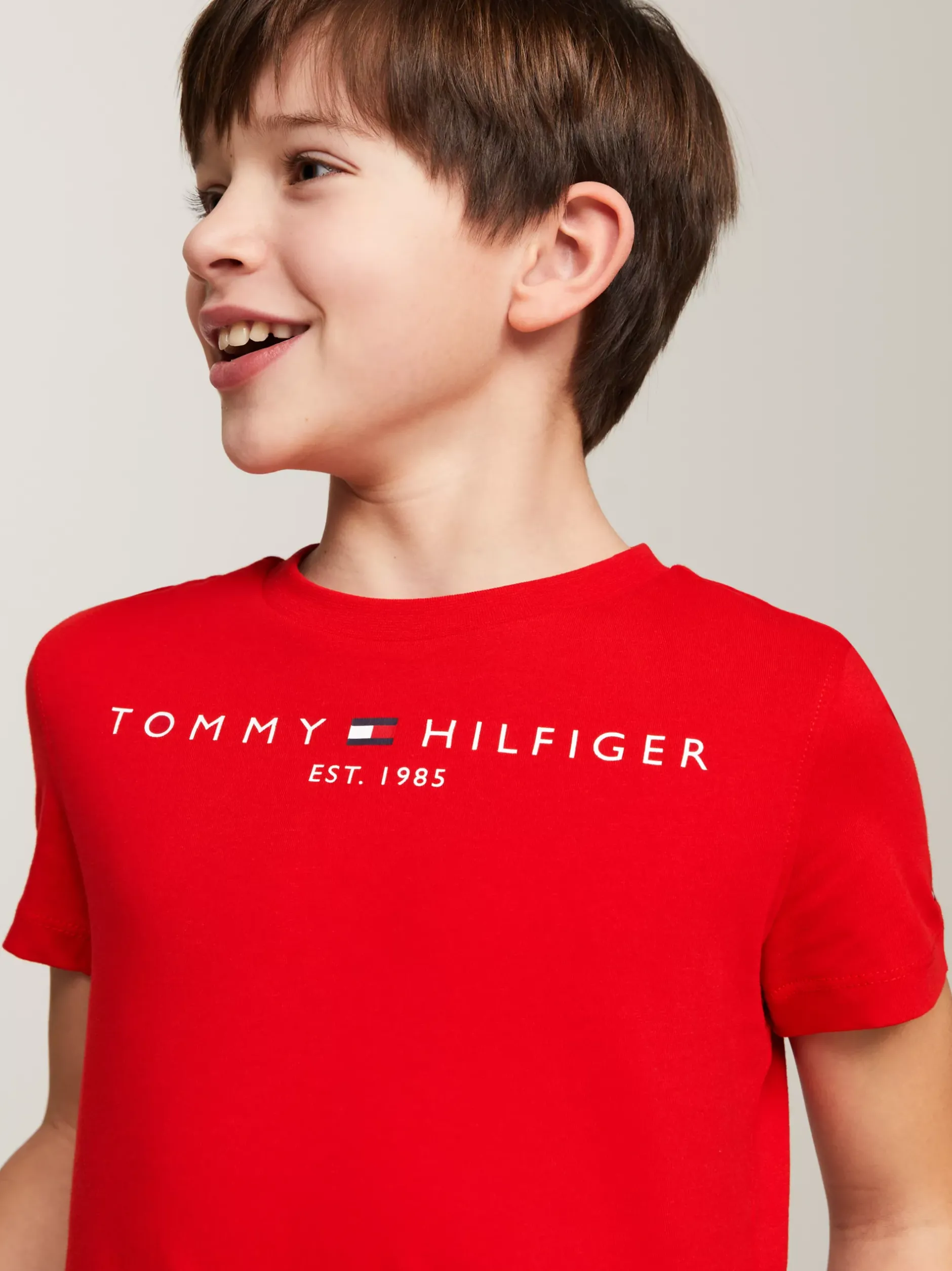 Topy I T-Shirty|T-Shirty I Koszulki Polo*Tommy Hilfiger Bawełniany T-shirt Essential Z Logo DEEP CRIMSON