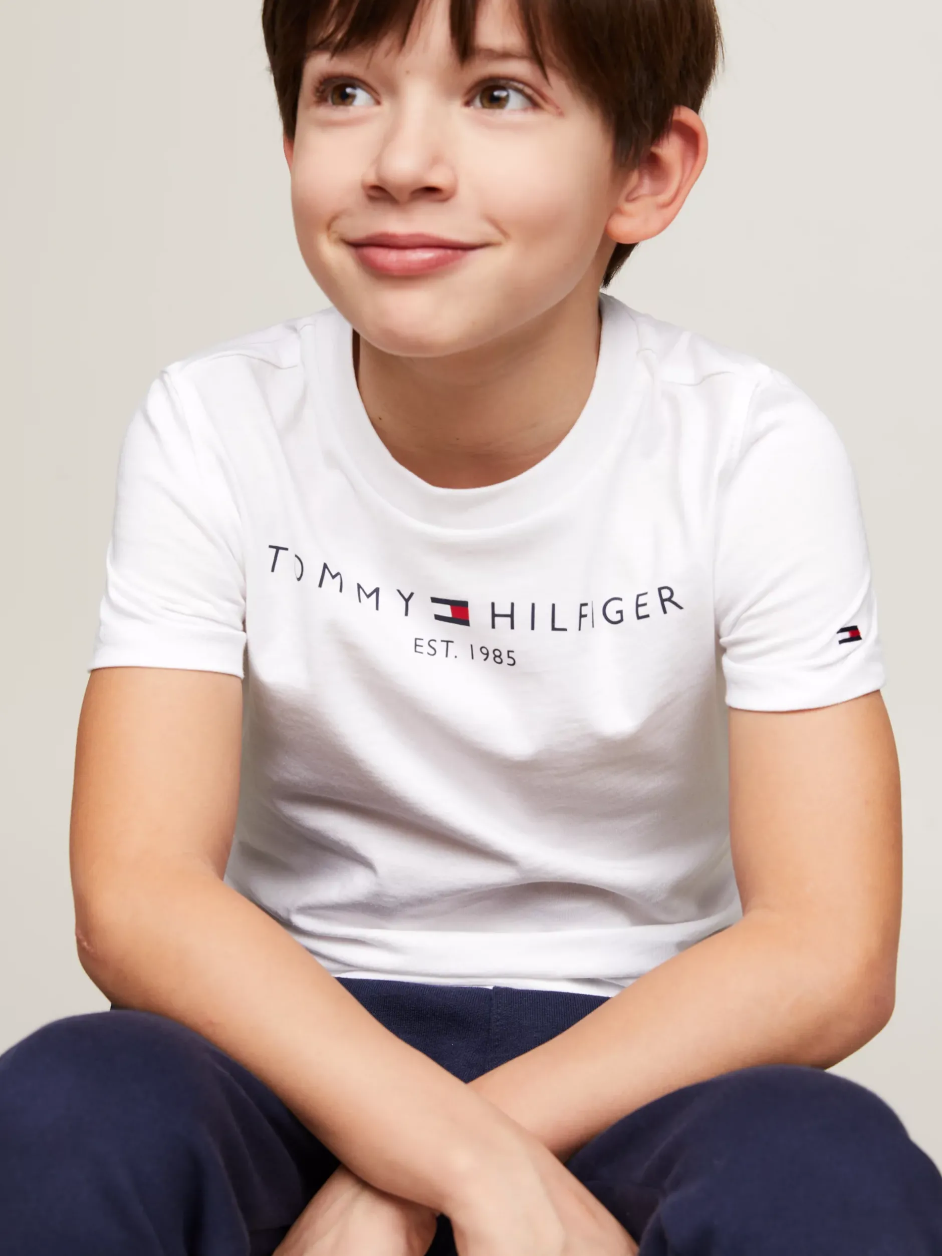 Topy I T-Shirty|T-Shirty I Koszulki Polo*Tommy Hilfiger Bawełniany T-shirt Essential Z Logo WHITE