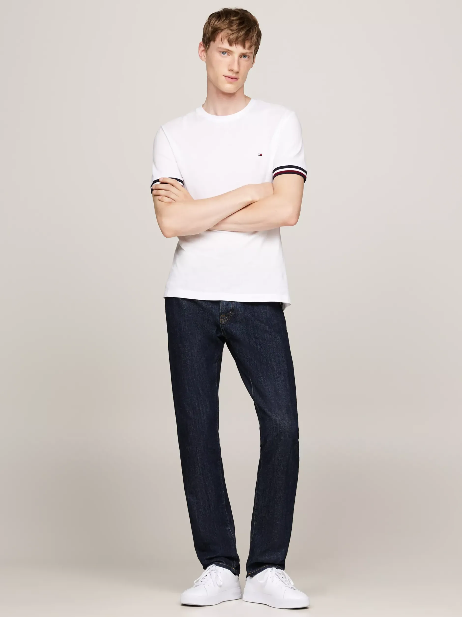 T-Shirty*Tommy Hilfiger Bawełniany T-shirt Global WHITE