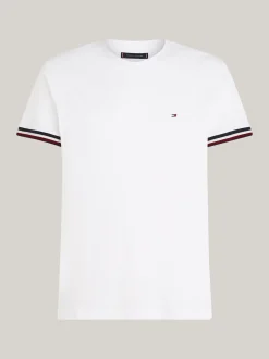 T-Shirty*Tommy Hilfiger Bawełniany T-shirt Global WHITE