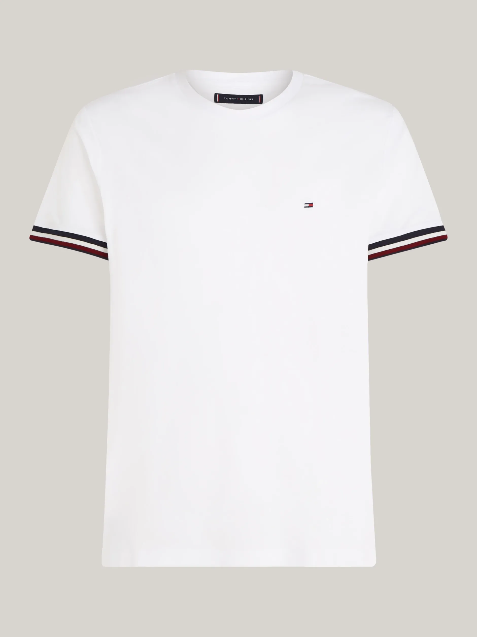 T-Shirty*Tommy Hilfiger Bawełniany T-shirt Global WHITE