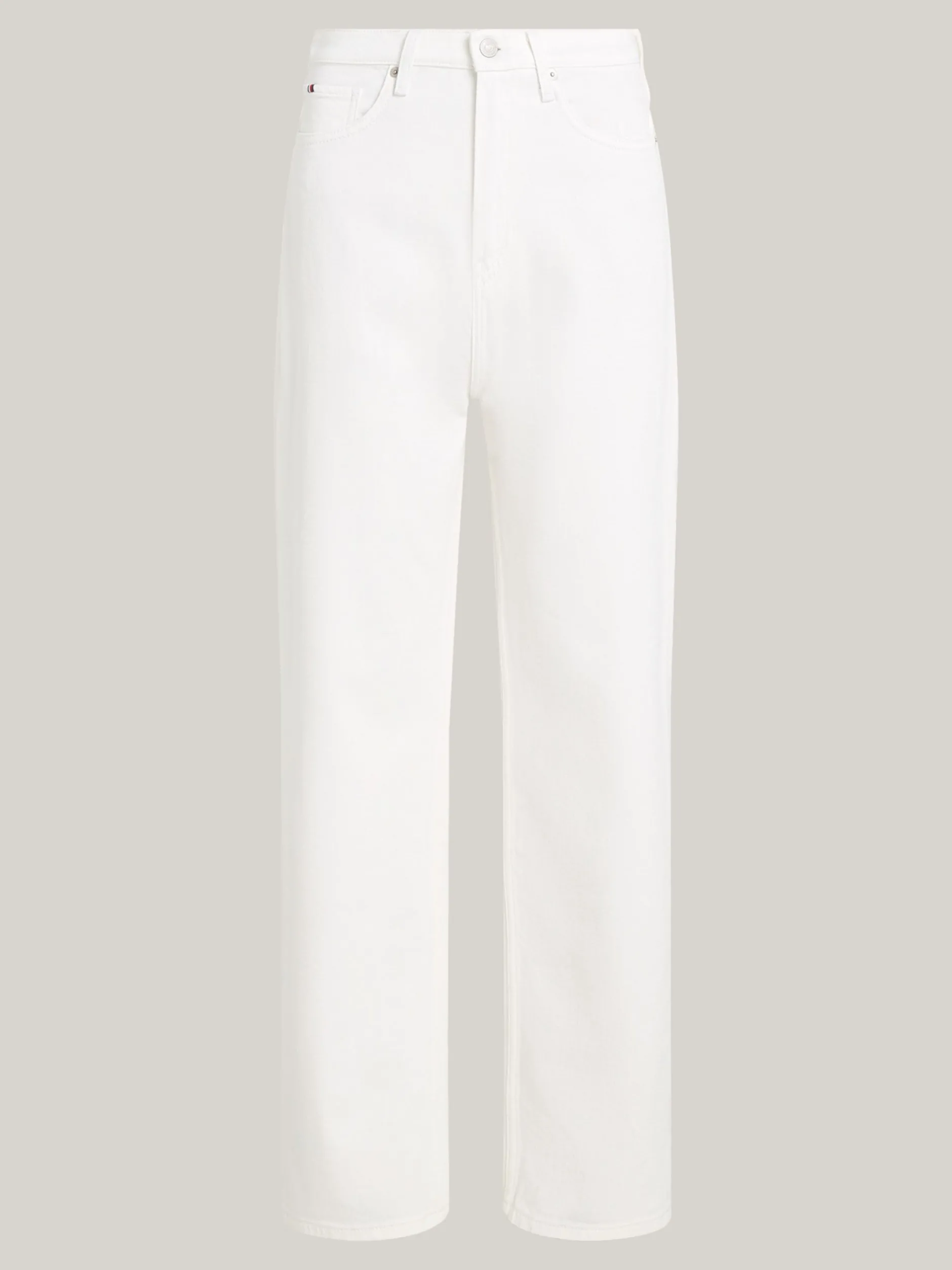 Jeansy*Tommy Hilfiger Białe Jeansy Z Wysokim Stanem ECRU