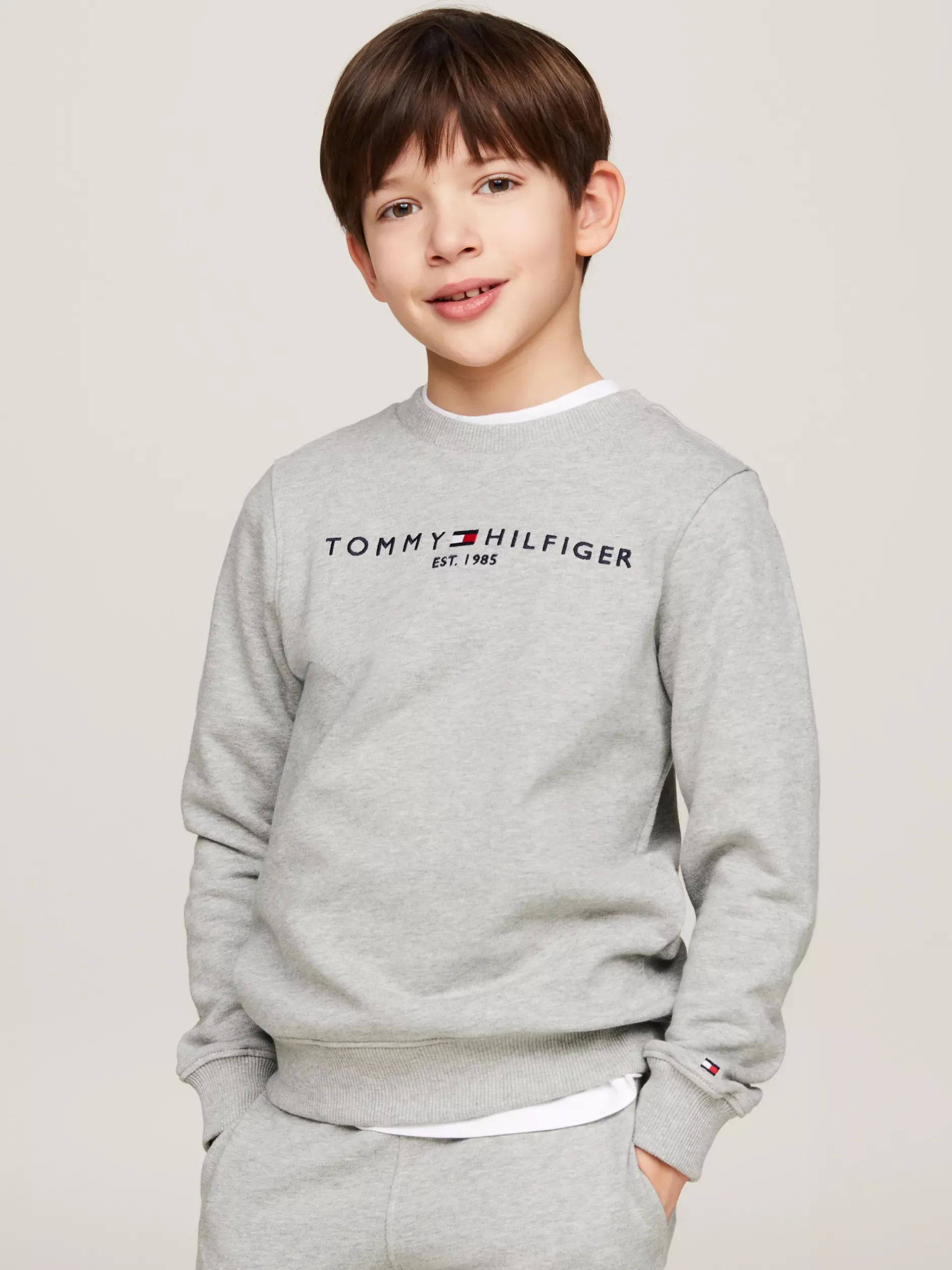 Bluzy Dresowe I Z Kapturem|Bluzy Dresowe I Z Kapturem*Tommy Hilfiger Bluza Essential Z Logo LIGHT GREY HEATHER