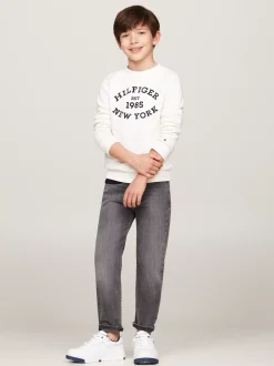 Bluzy Dresowe I Z Kapturem*Tommy Hilfiger Bluza Hilfiger Monotype Z Flokowanym Logo ANCIENT WHITE