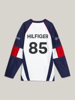 Bluzy Dresowe & Z Kapturem*Tommy Hilfiger Bluza Hokejowa Tommy X Mercedes F1 X CR WHITE