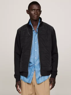 Bluzy Dresowe & Z Kapturem*Tommy Hilfiger Bluza Na Zamek Z Kontrastowymi Wstawkami BLACK