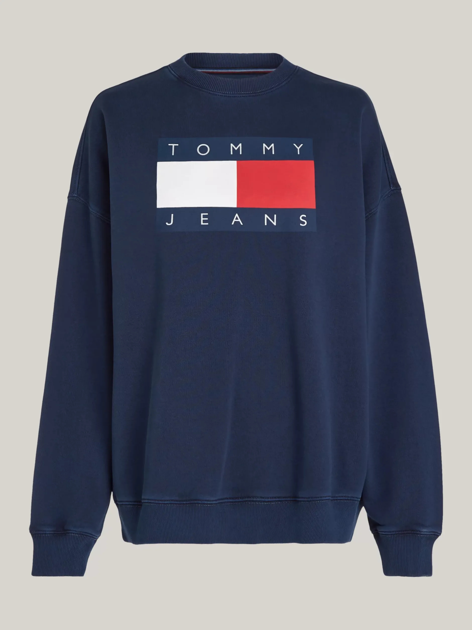 Bluzy Dresowe & Z Kapturem*Tommy Hilfiger Bluza O Kroju Oversize Z Flagą DARK NIGHT NAVY