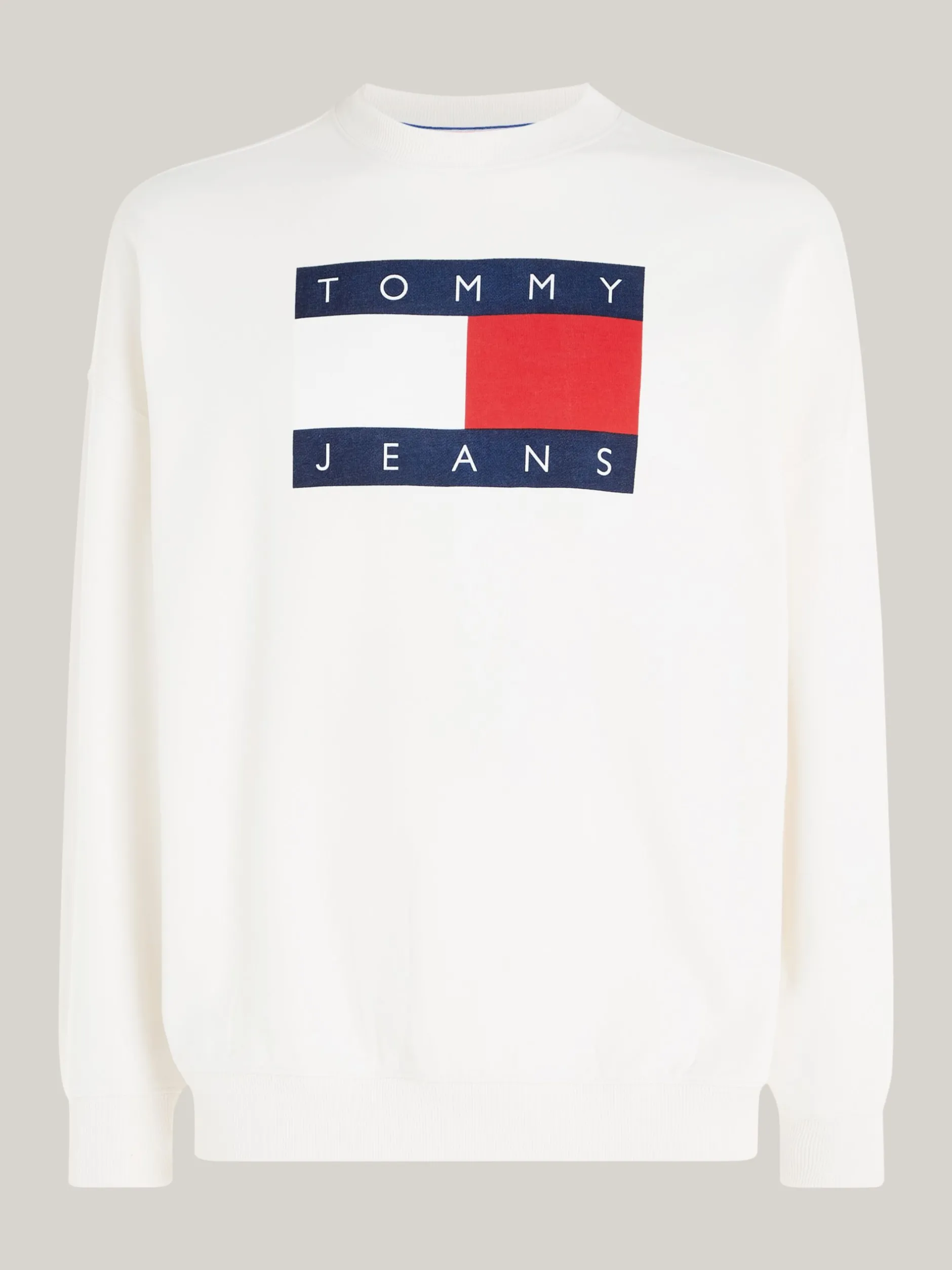Bluzy Dresowe & Z Kapturem*Tommy Hilfiger Bluza O Kroju Oversize Z Flagą ANCIENT WHITE