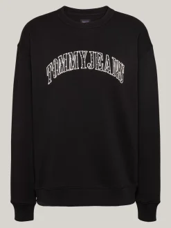 Bluzy Dresowe & Z Kapturem*Tommy Hilfiger Bluza O Luźnym Kroju Z Aplikacją Z Logo BLACK