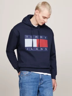 Bluzy Dresowe & Z Kapturem*Tommy Hilfiger Bluza O Luźnym Kroju Z Naszywką DARK NIGHT NAVY MELANGE