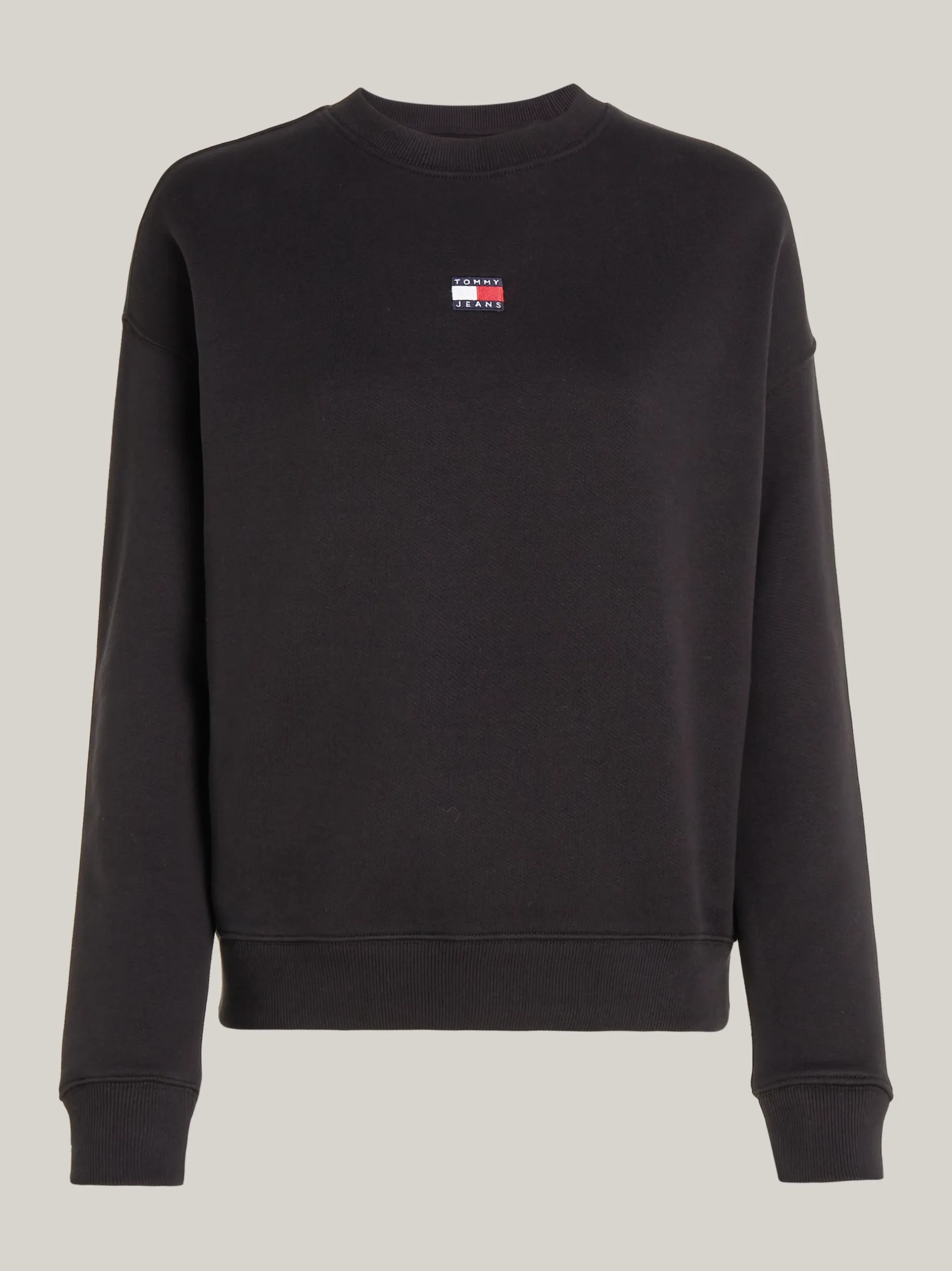 Bluzy Dresowe & Z Kapturem*Tommy Hilfiger Bluza O Pudełkowym Kroju Z Naszywką BLACK