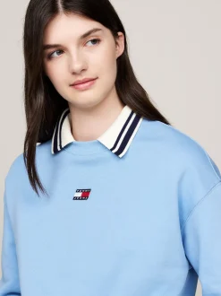 Bluzy Dresowe & Z Kapturem*Tommy Hilfiger Bluza O Pudełkowym Kroju Z Naszywką WESTSIDE BLUE