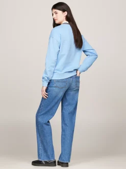 Bluzy Dresowe & Z Kapturem*Tommy Hilfiger Bluza O Pudełkowym Kroju Z Naszywką WESTSIDE BLUE