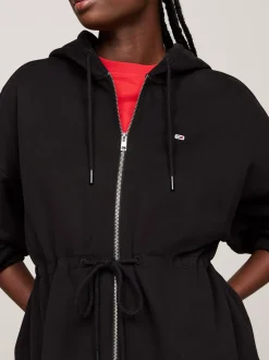 Bluzy Dresowe & Z Kapturem*Tommy Hilfiger Bluza Oversize Z Kapturem I Zamkiem BLACK