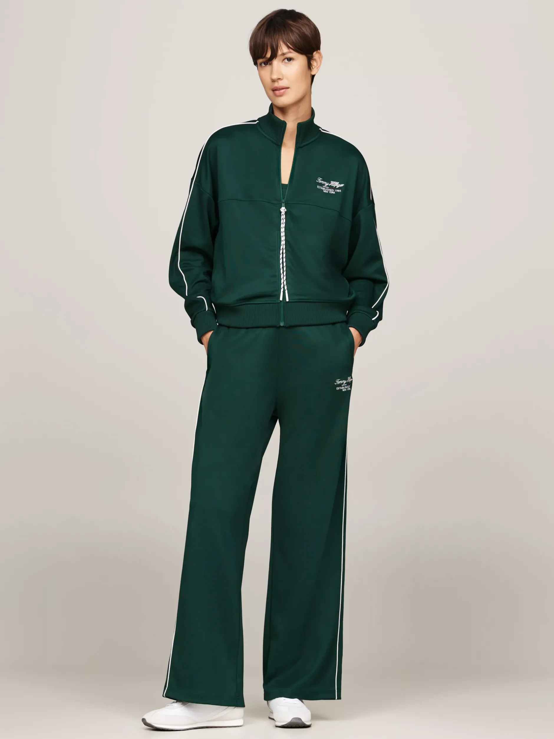 Bluzy Dresowe & Z Kapturem*Tommy Hilfiger Bluza Sport O Luźnym Kroju Z Zamkiem ORNAMENTAL GREEN