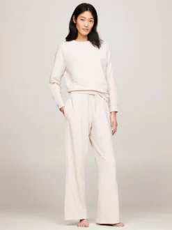 Stroje Domowe*Tommy Hilfiger Bluza TH Established Lounge Z Okrągłym Dekoltem CASHMERE CREME