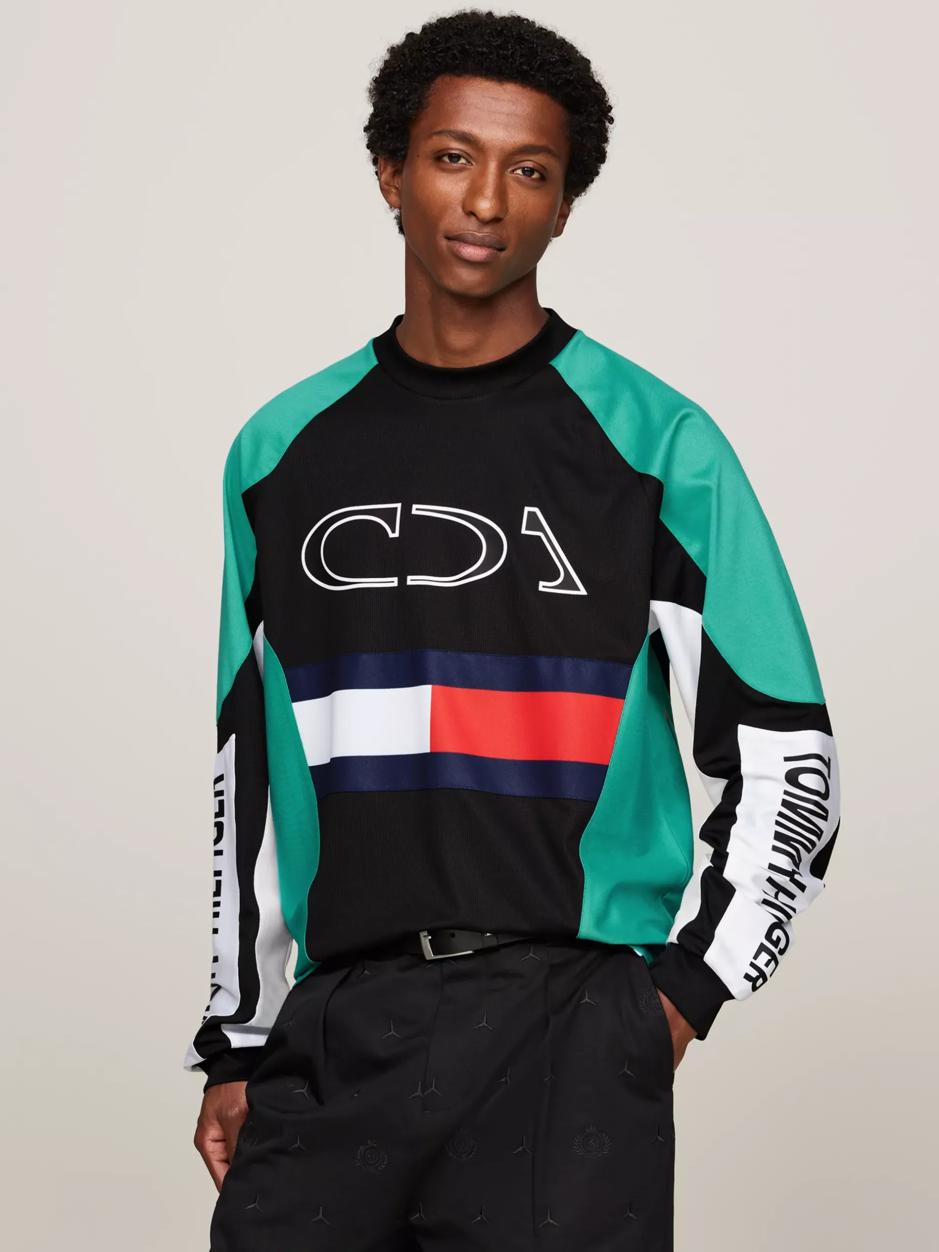 Bluzy Dresowe & Z Kapturem*Tommy Hilfiger Bluza Tommy X Mercedes F1 X CR BLACK