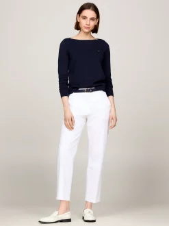 Bluzy Dresowe & Z Kapturem*Tommy Hilfiger Bluza Z Dżerseju Z Dekoltem W łódkę DESERT SKY