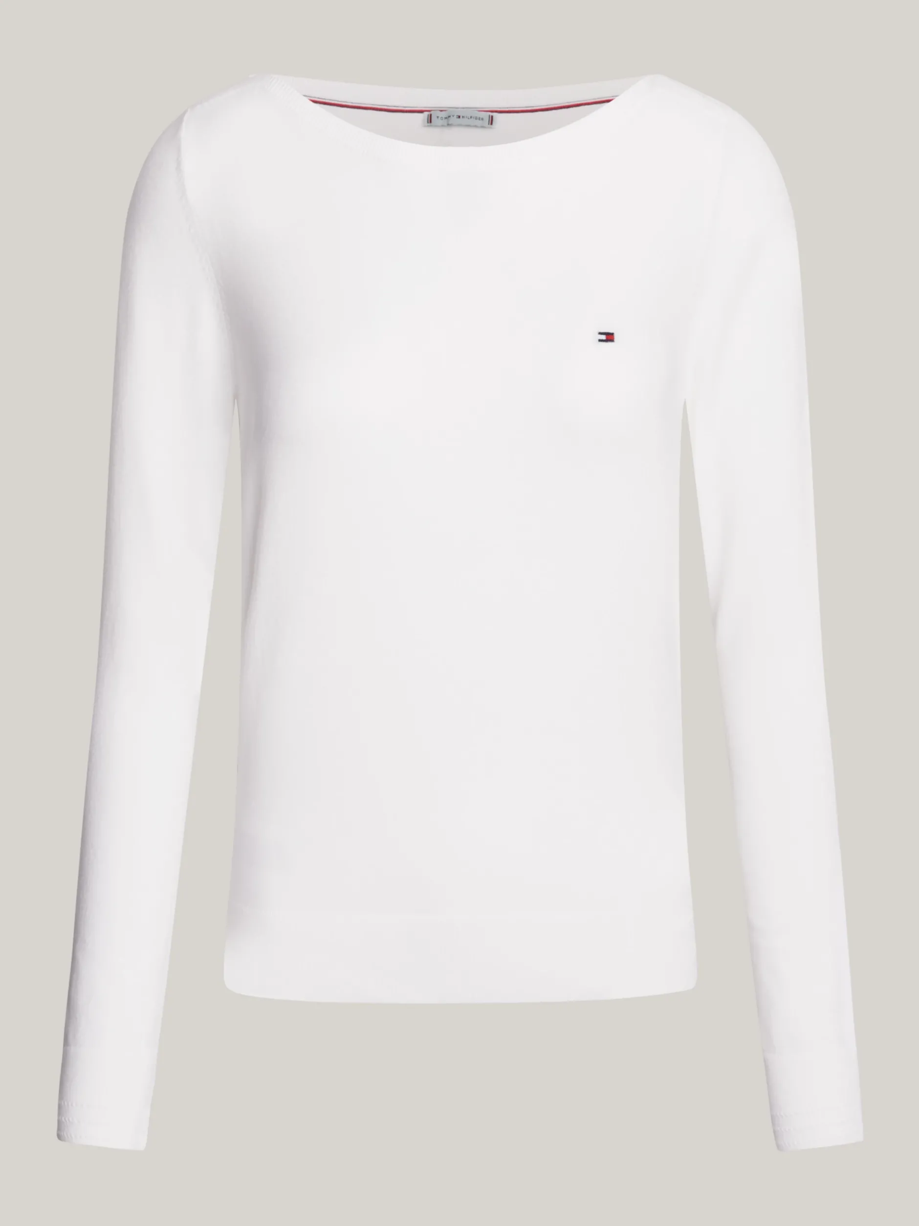 Bluzy Dresowe & Z Kapturem*Tommy Hilfiger Bluza Z Dżerseju Z Dekoltem W łódkę ECRU