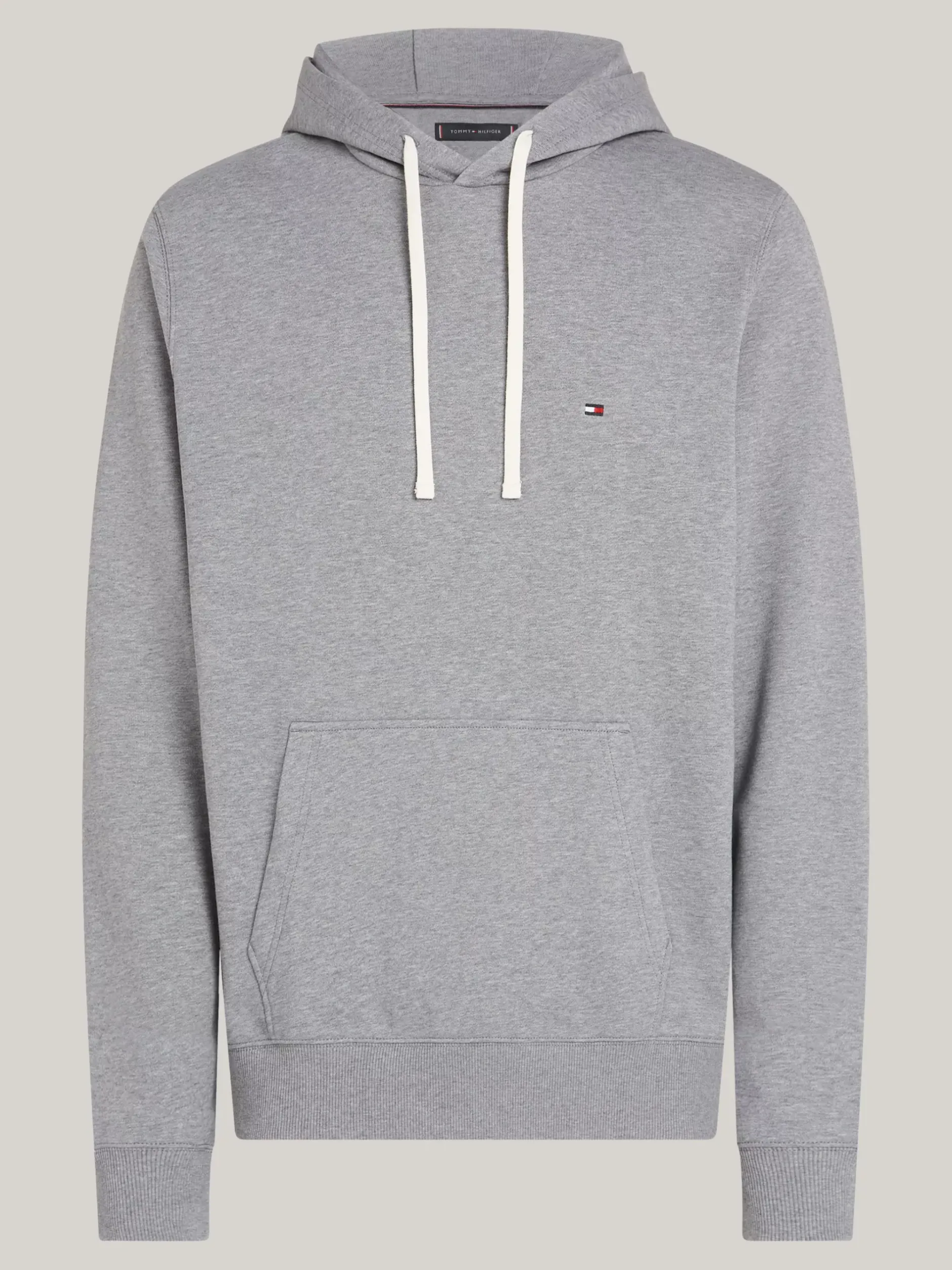 Bluzy Dresowe & Z Kapturem*Tommy Hilfiger Bluza Z Dzianiny Pętelkowej Z Wyhaftowaną Flagą MEDIUM GREY HEATHER