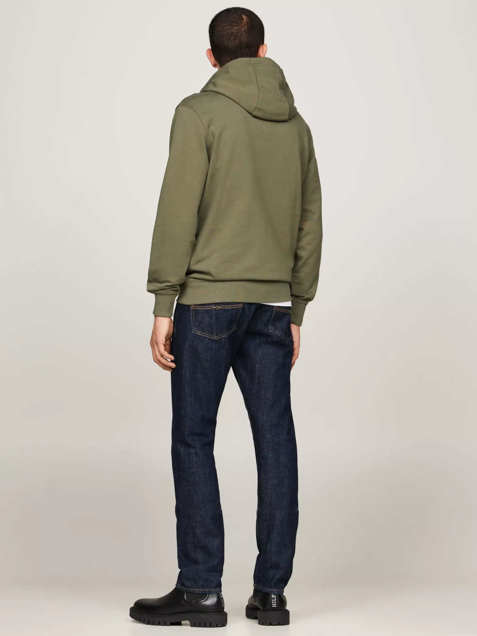 Bluzy Dresowe & Z Kapturem*Tommy Hilfiger Bluza Z Dzianiny Pętelkowej Z Wyhaftowaną Flagą BATTLE GREEN
