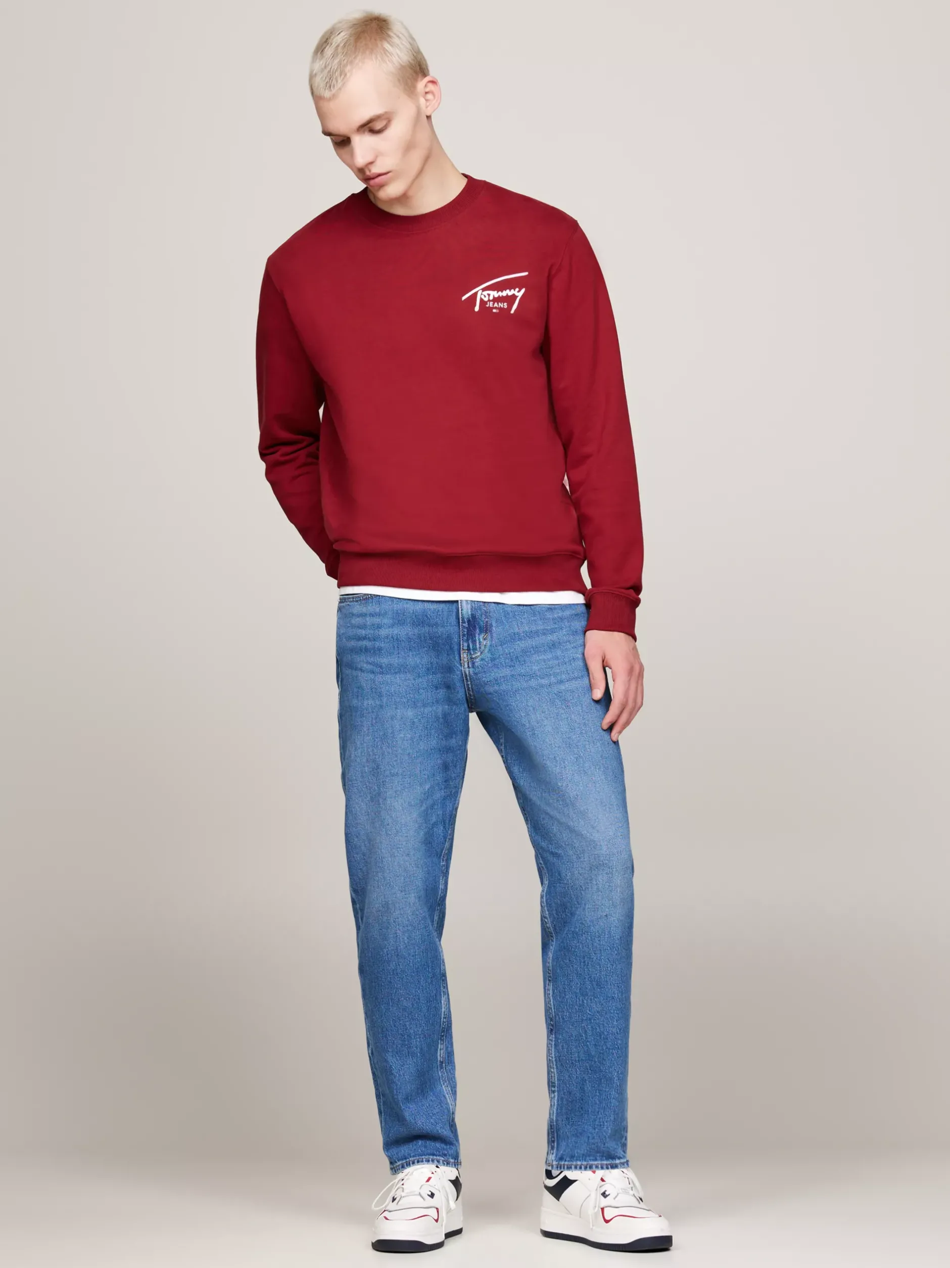 Bluzy Dresowe & Z Kapturem*Tommy Hilfiger Bluza Z Grafiką Z Logo Z Tyłu REGATTA RED