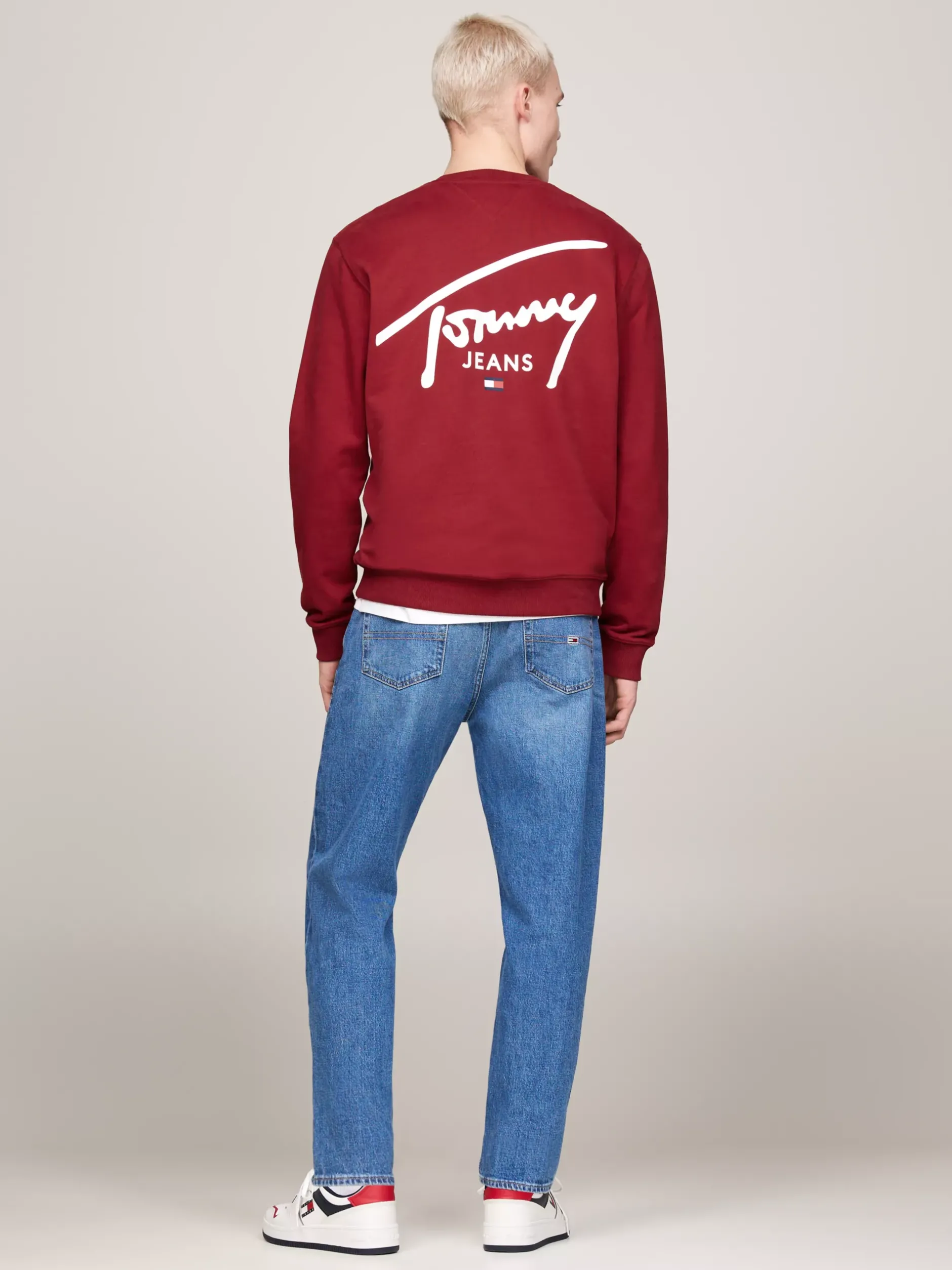 Bluzy Dresowe & Z Kapturem*Tommy Hilfiger Bluza Z Grafiką Z Logo Z Tyłu REGATTA RED