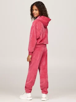 Bluzy Dresowe I Z Kapturem*Tommy Hilfiger Bluza Z Kapturem I Kaligrafowanym Logo HERITAGE PINK