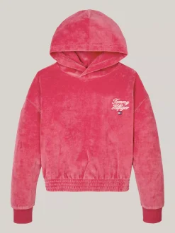 Bluzy Dresowe I Z Kapturem*Tommy Hilfiger Bluza Z Kapturem I Kaligrafowanym Logo HERITAGE PINK