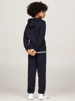 Bluzy Dresowe I Z Kapturem*Tommy Hilfiger Bluza Z Kapturem I Kieszenią Typu Kangur DESERT SKY